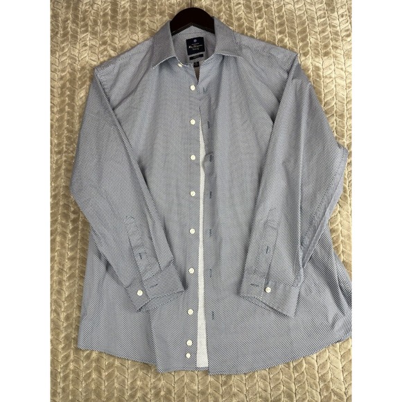 Ben Sherman‎ White Dot Pattern Long Sleeve Button Shirt XL, Stretch Fit - Picture 1 of 15